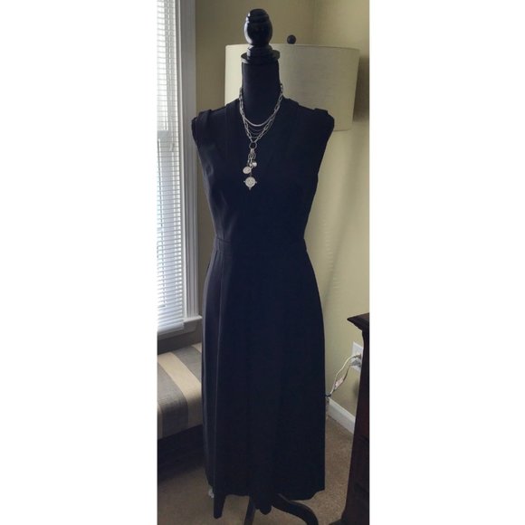 BCBG MAXAZRIA WIDE LEG BLACK SLEEVELESS JUMPSUIT SIZE MEDIUM - Picture 1 of 10